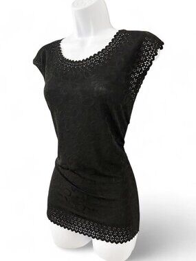 Y2K Women’s Whimsigoth Top lace embroidered Size XL Dark Romance Fairy Coquette